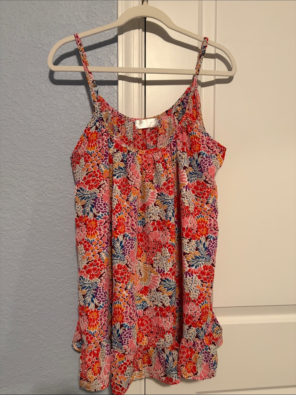 LIAM & CO. Floral Spaghetti Strap Blouse - Pink Multi
